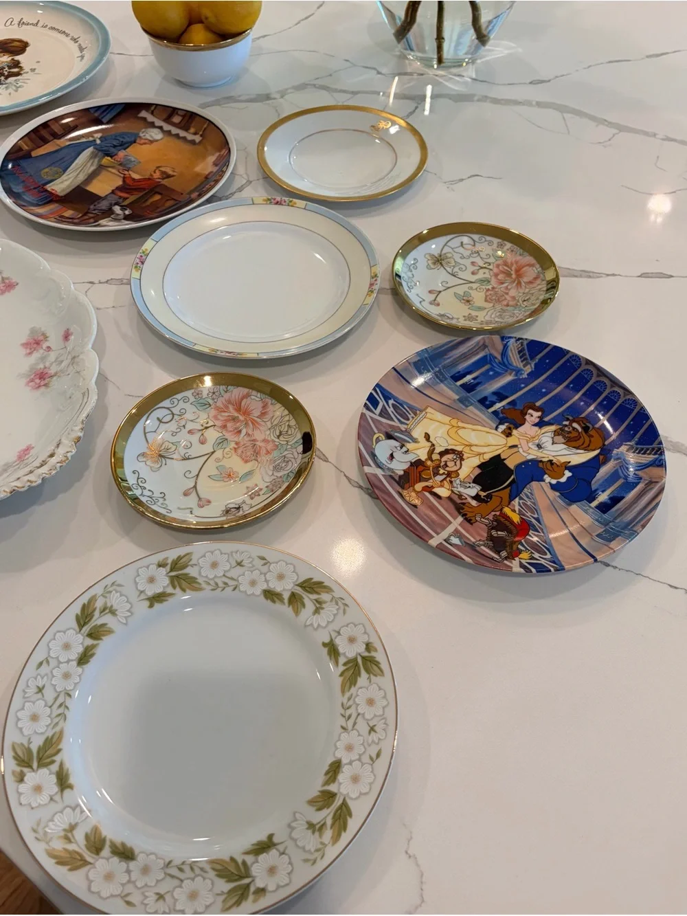 Vintage 3-Tier Cake Stand, English French China, Floral Gold Rim Dessert Stand